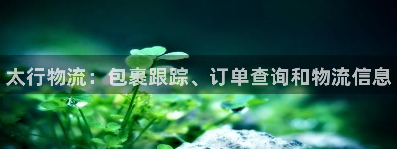 28圈注册网页：太行物流：包裹跟踪、